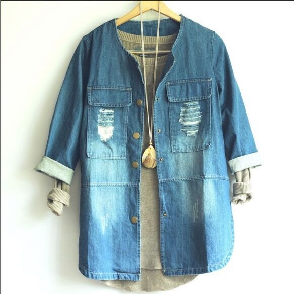 ‎Distressed Denim Jacket - Picture 6 of 16